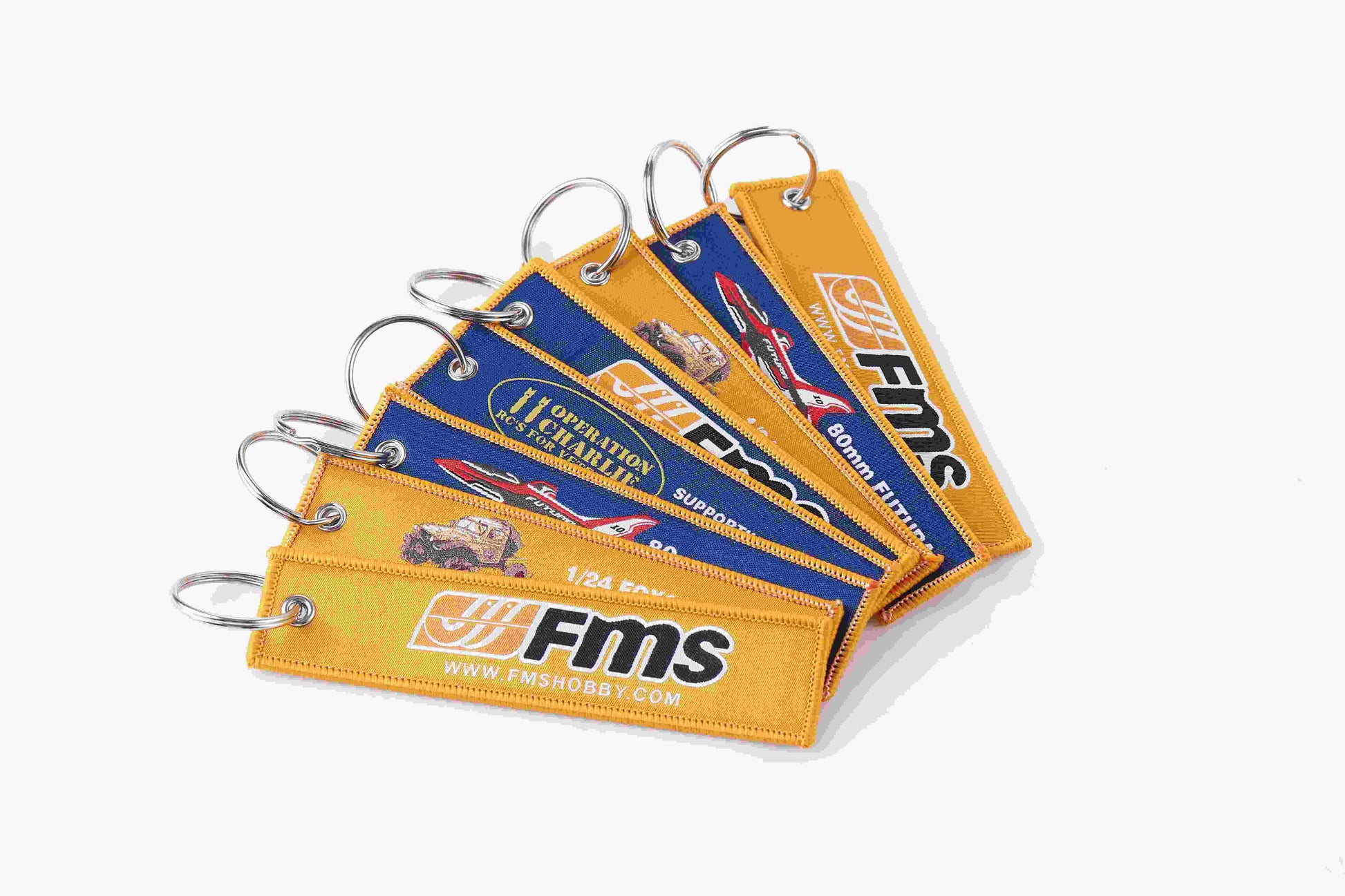 FMS Limited customized keychains with logo and design variations