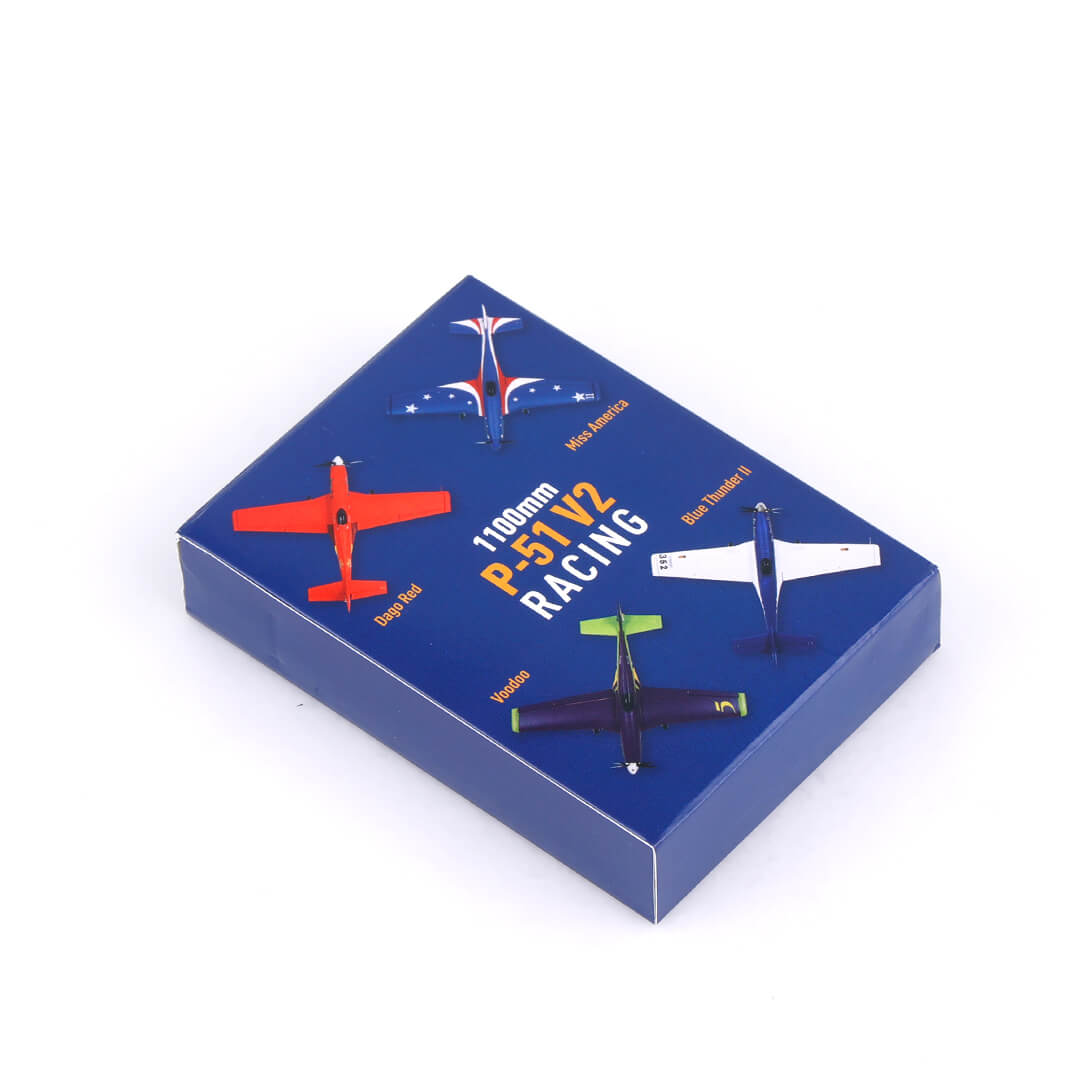 1300mm P-51 V2 Racing model box with colorful aircraft designs