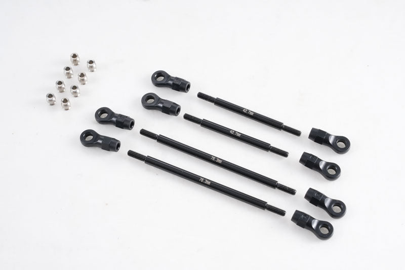 FCX10 front rod set components including rods and connectors.
