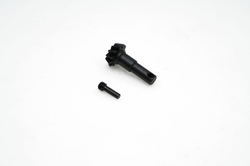 FCX10 drive gear and screw for RC vehicle maintenance.