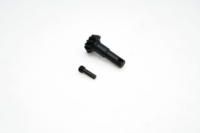 FCX10 drive gear and screw for RC vehicle maintenance.