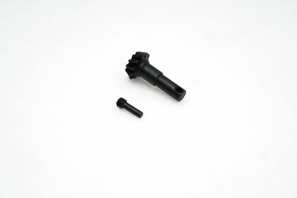 FCX10 drive gear and screw for RC vehicle maintenance.