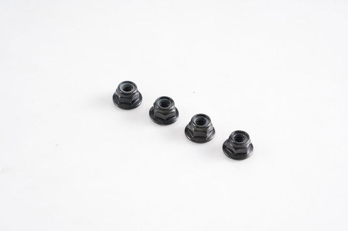 Set of four black M4 screw nuts for FCX10 models