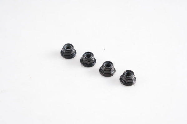 Set of four black M4 screw nuts for FCX10 models