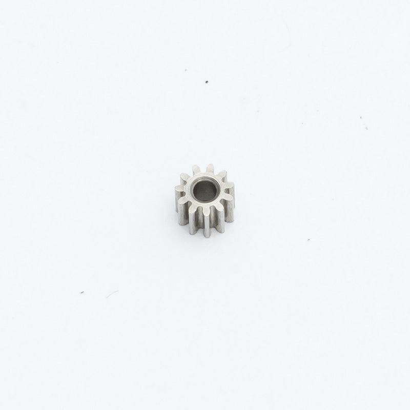 Close-up of FCX24M 11T pinion gear for remote control vehicles