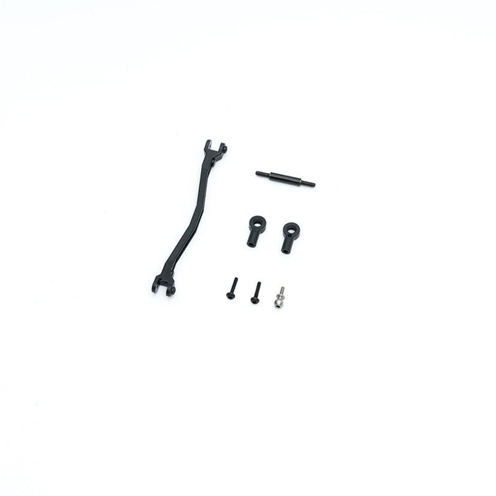 FCX24M Steering Linkage Set with black linkage and mounting hardware.