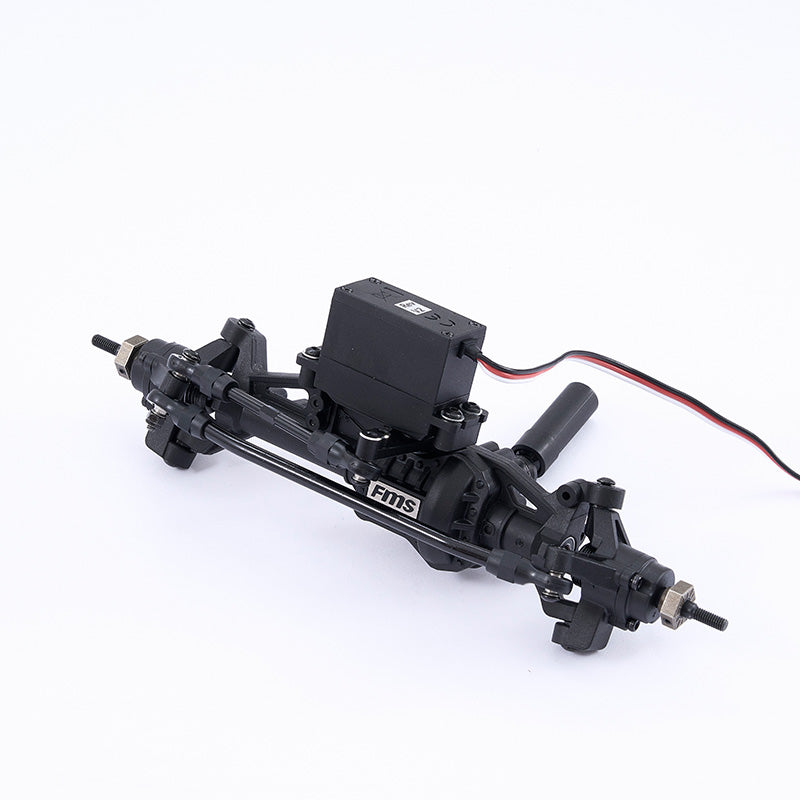 FCX10 Toyota LC80 front axle assembly with servo and linkages for RC vehicles