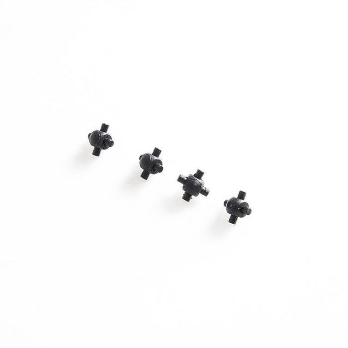 Four black cross joints for RC model assembly and repairs