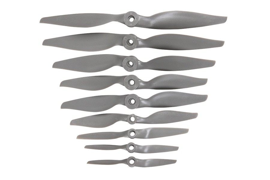 Set of 10 gray 2 blade propellers for RC models
