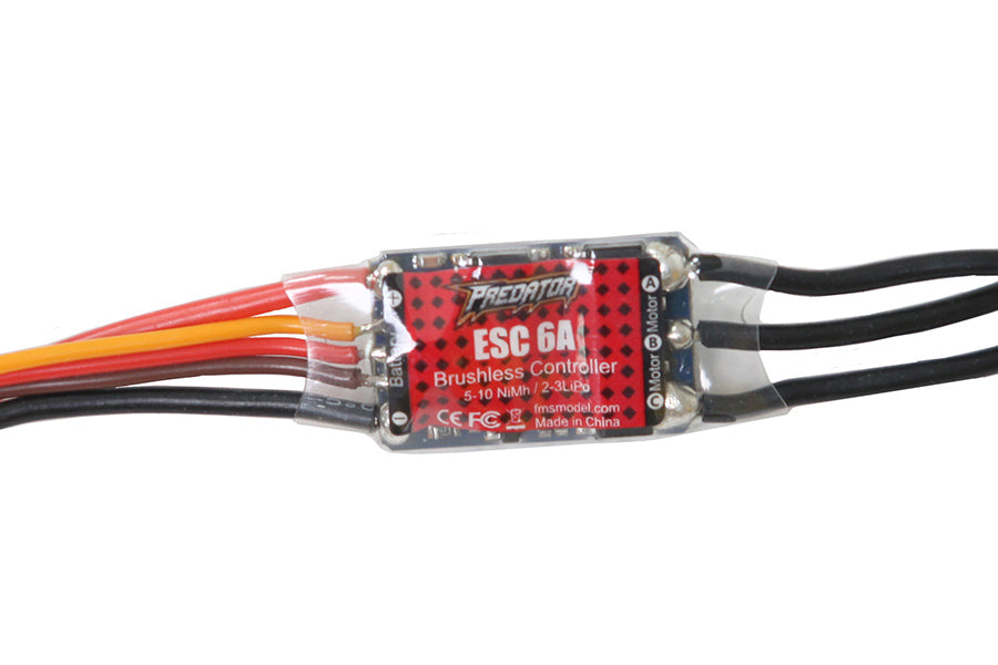 Predator 6A brushless ESC for RC models with JST input cable