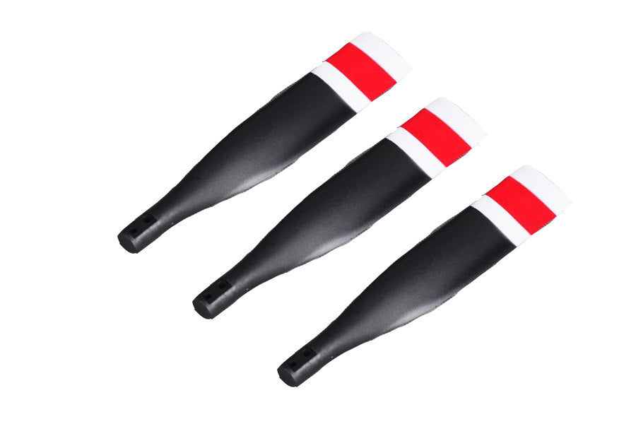 Set of three black and red propellers for RC models