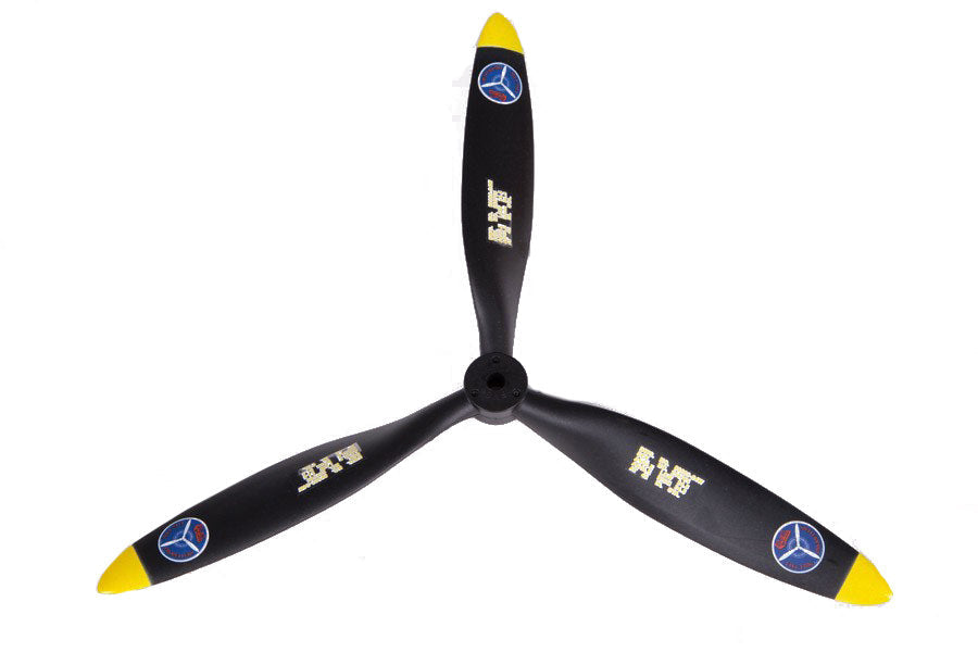 10.5x7 FMS propeller with yellow tips for 980mm P-40B RC airplane
