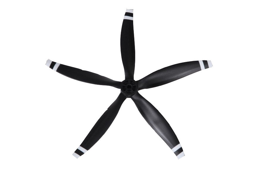 Black 5-blade propeller for 1100mm PC-21 model with white stripes