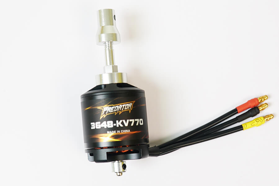 3648 KV770 motor for RC models with long shaft and wiring connections
