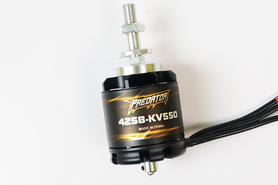 4258-KV550 motor for RC models with Predator branding and wires