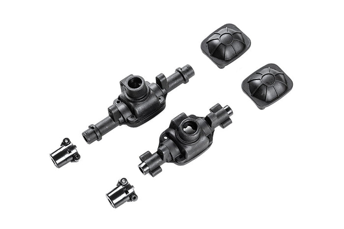 1:18 front and rear axle parts for RC vehicles like Toyota Land Cruiser and Chevrolet K10