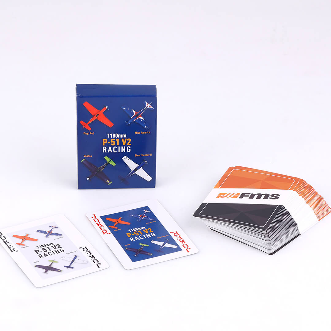FMS Customized Poker Cards featuring P-51 V2 Racing model designs