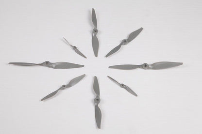 Collection of gray 2 blade propellers for remote control models