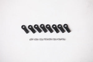 Black ball caps and metal linkage rods for RC model parts