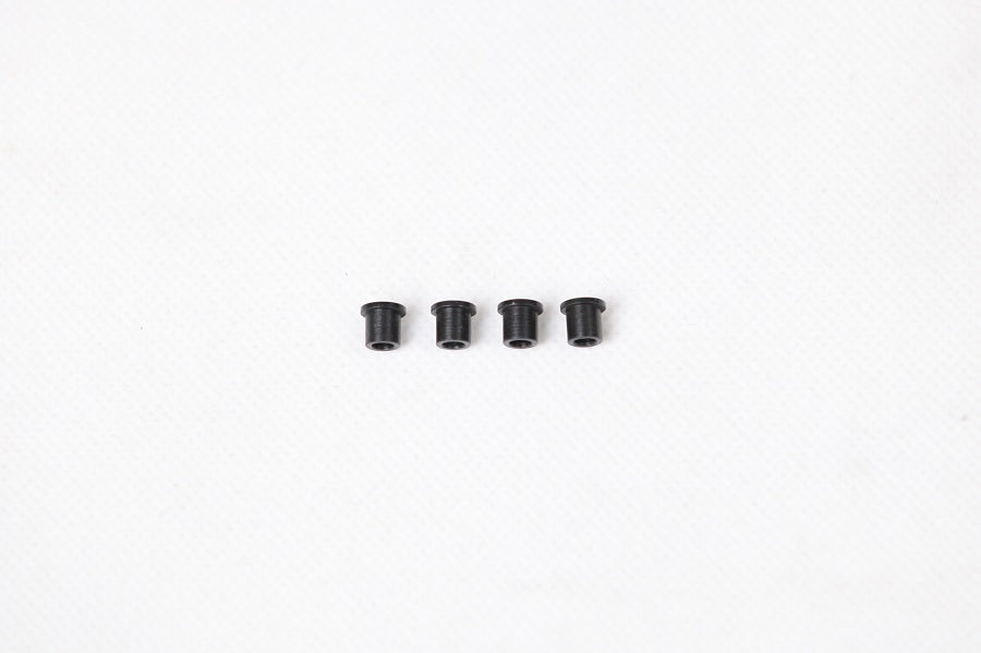 Set of four black bushings for 1:6 RC vehicles, including JIMNY and Toyota Land Cruiser.