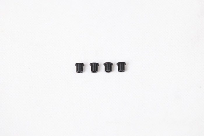 Set of four black bushings for 1:6 RC vehicles, including JIMNY and Toyota Land Cruiser.