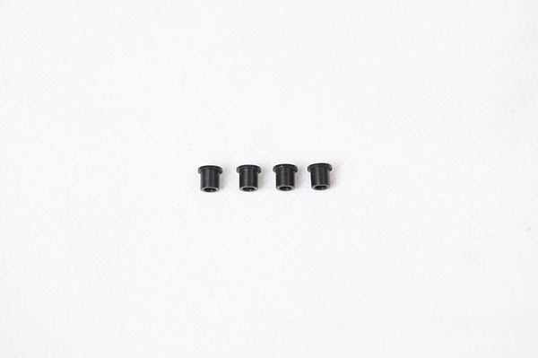Set of four black bushings for 1:6 RC vehicles, including JIMNY and Toyota Land Cruiser.