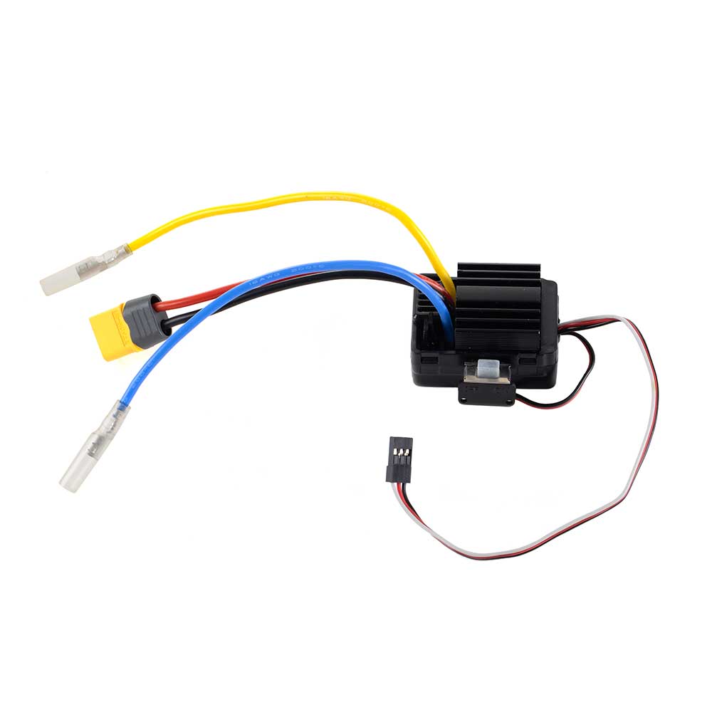 FMS waterproof 40A brushed ESC for RC vehicles with color-coded wires