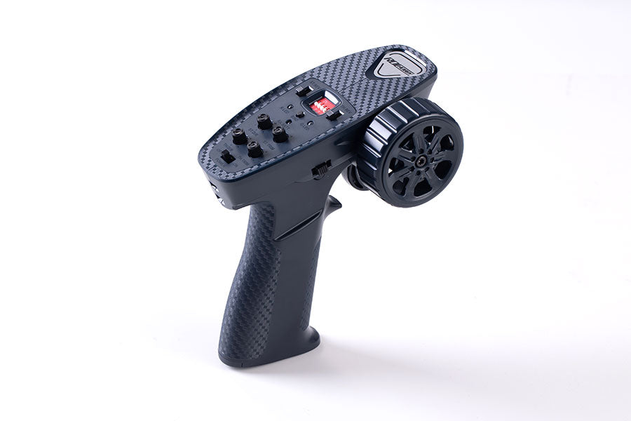 Remote control transmitter for RC models with control wheel and buttons