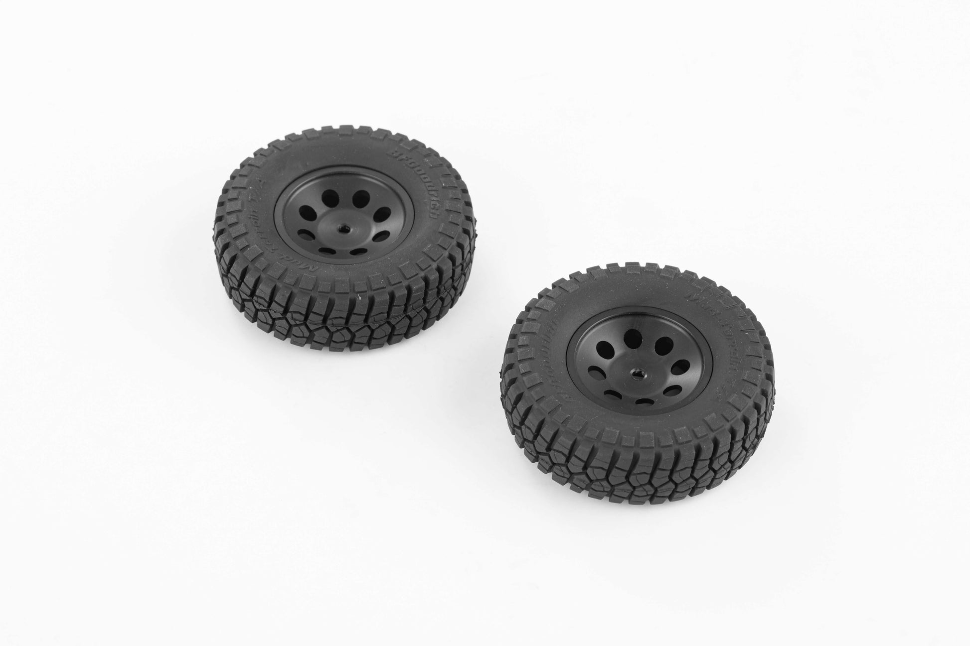 1:24 scale black RC wheels with aluminum rim for truck upgrades