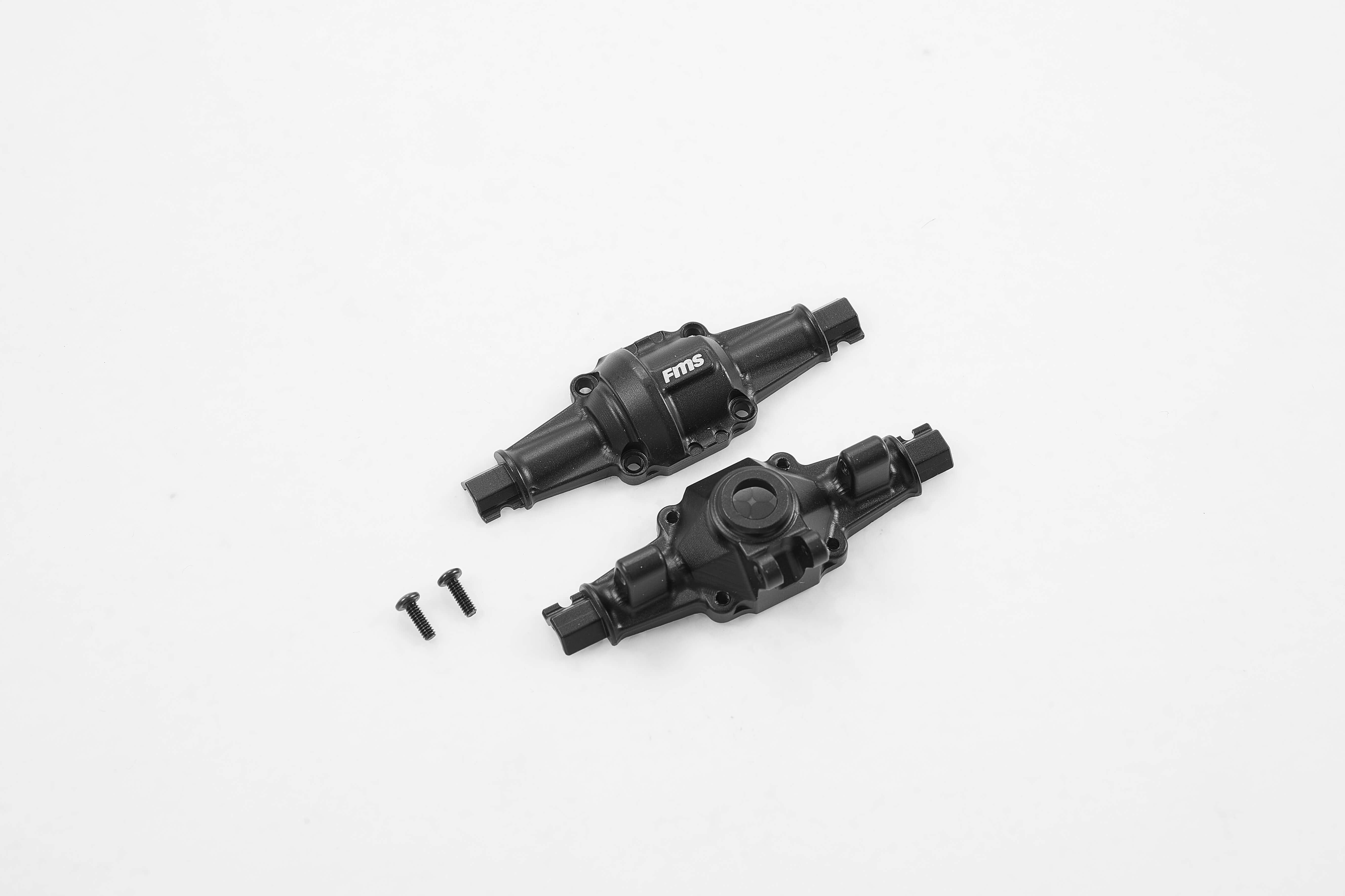 Black aluminum axle for RC models with screws, compatible with FCX24/FCX18.