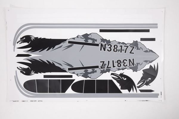 PA-18 airplane sticker sheet with N38177 design in black and gray