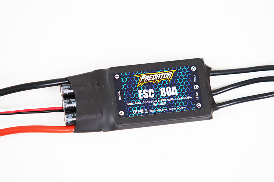 Predator 80A ESC for remote control models with input and output wires
