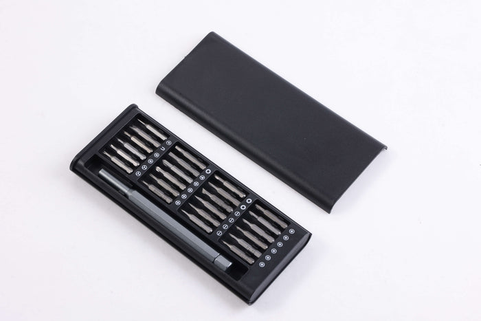 FMS 24 in 1 multi-function screwdriver set with aluminum handle and storage case